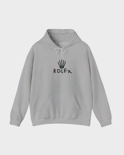 Hand-Drawn Rolex Logo Hoodie — Embroidered