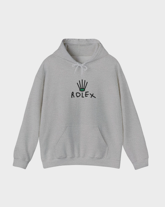 Hand-Drawn Rolex Logo Hoodie — Embroidered